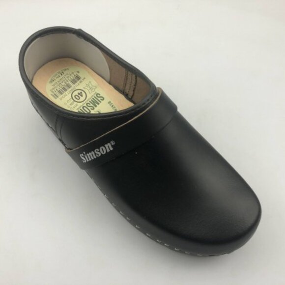 New Black Swedish Style Bohemian Wooden Sole DUTCH Clogs Size EU 40 US 9 Womens - Picture 12 of 15